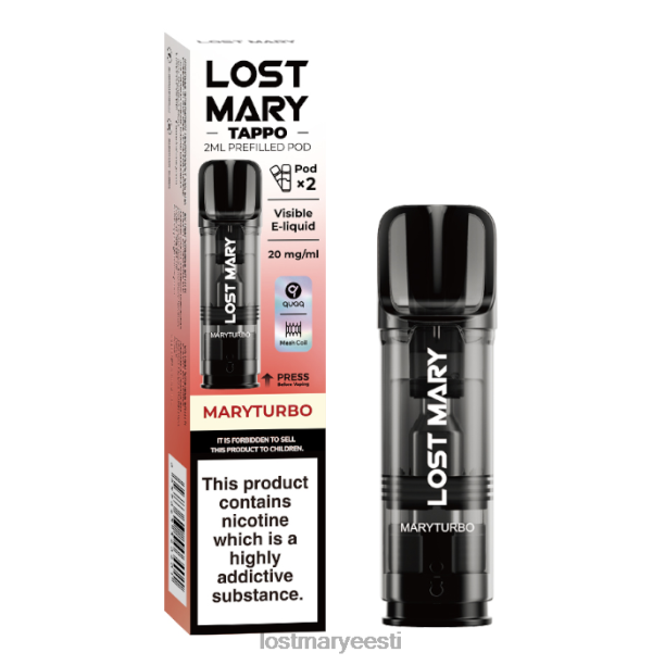 Lost Mary Flavours - kadunud mary tappo eeltäidetud kaunad - 20mg - 2tk maryturbo 24N60185
